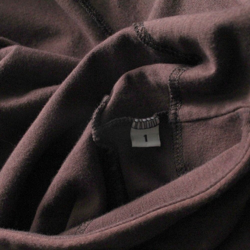 Bluefish Brown Draping Crossover Asymmetrical Side Button Long Sleeve Top 1 - Picture 6 of 7